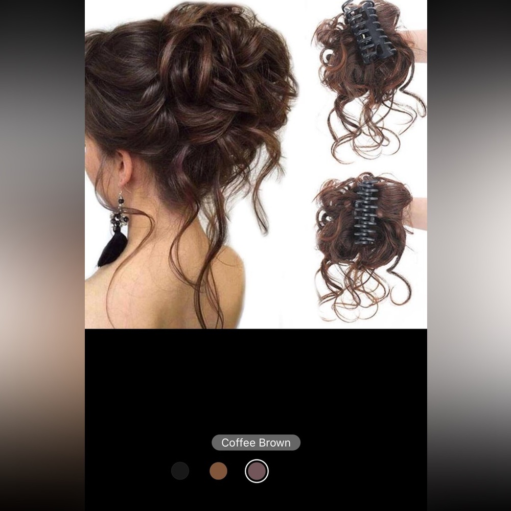 Elegant Natural Fluffy Slouchy
Charm Hair Claw, Bun Hair Extension